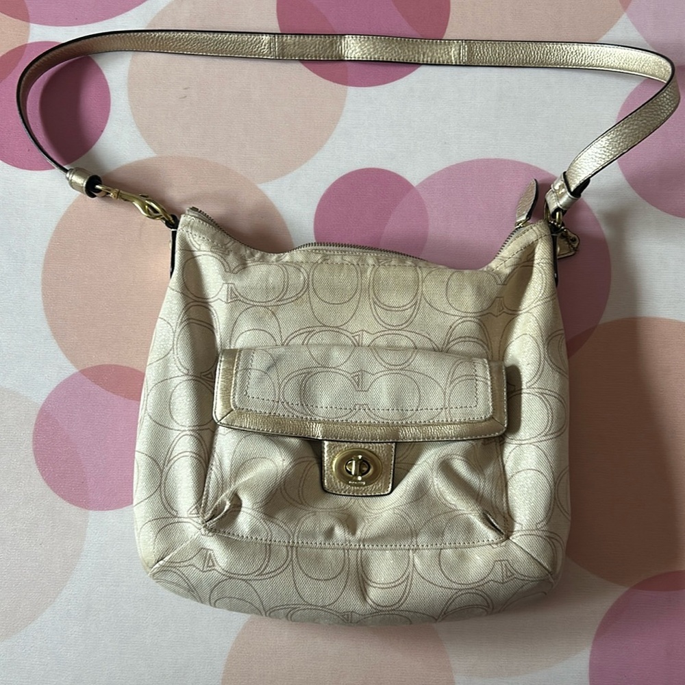 Gold coach satchel